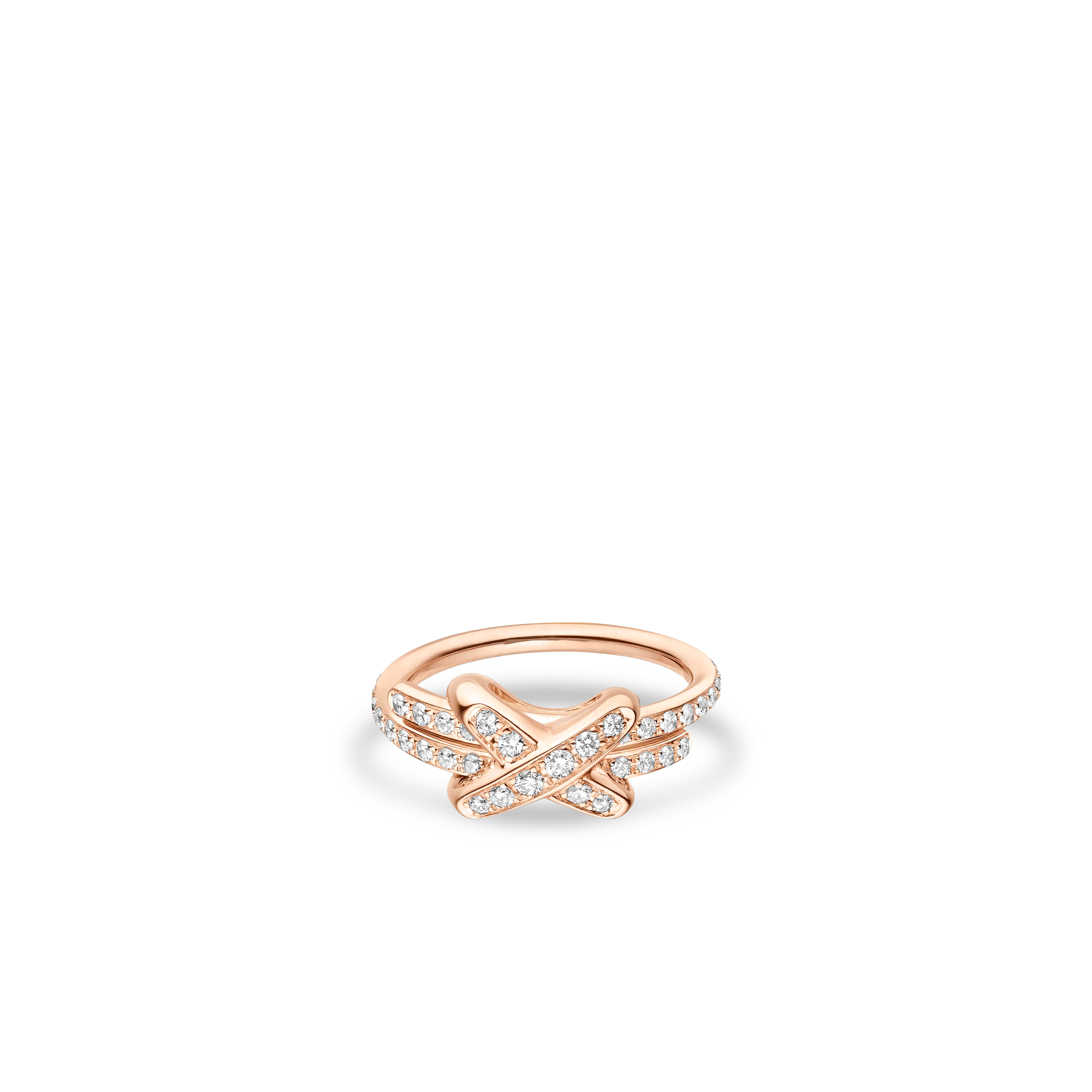 Rose gold ring, 2 mm, diamonds LIENS Pink Gold Diamond - 082179