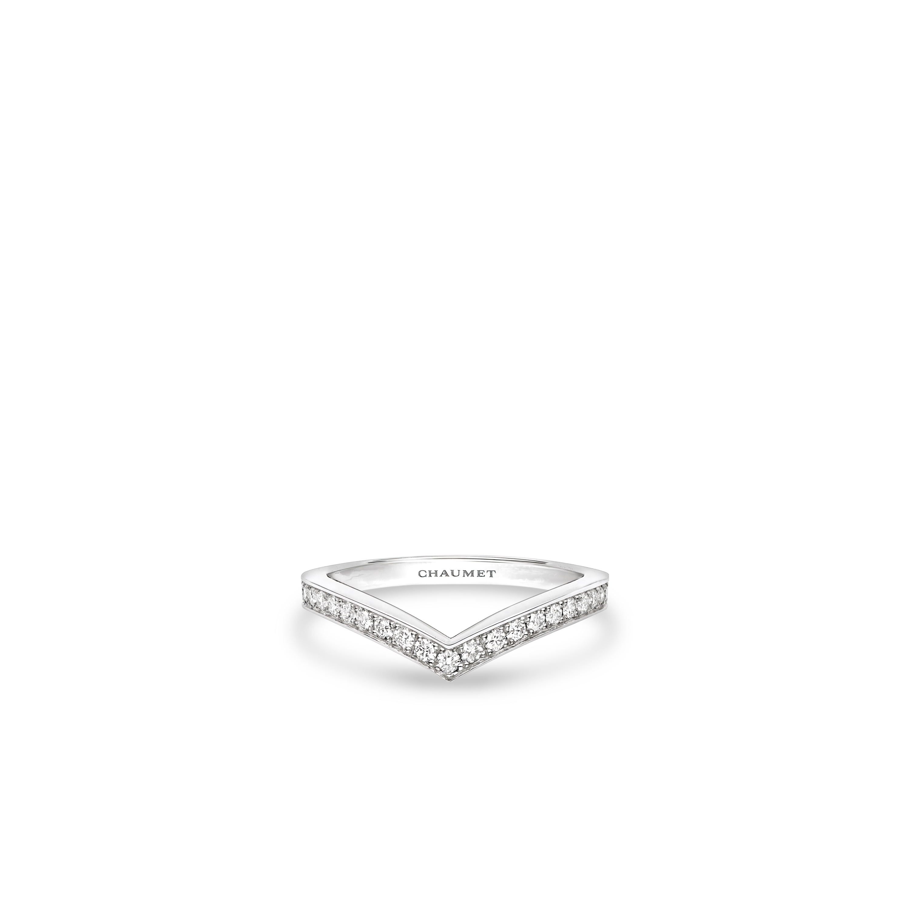 Platinum wedding band, 2.3 mm, diamonds JOSEPHINE Platinum Diamond
