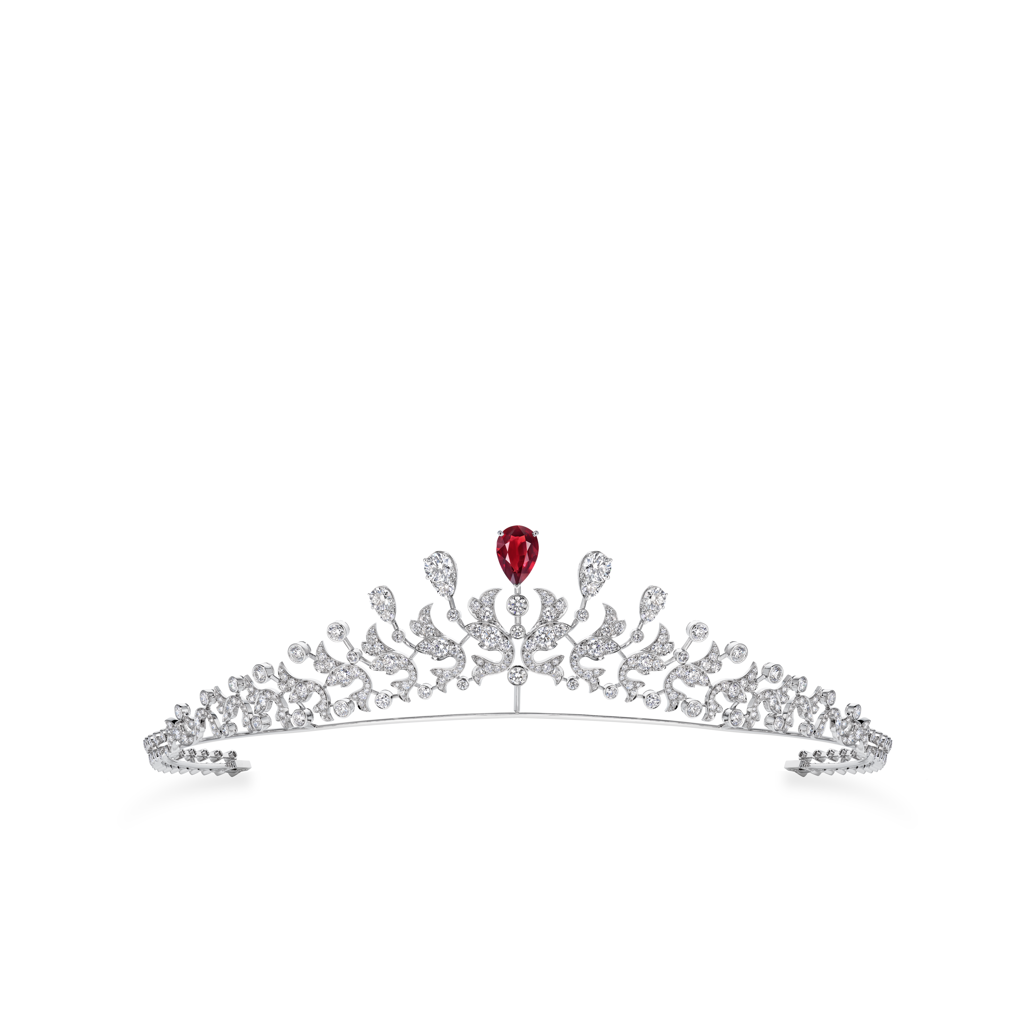 CHAUMET スノードーム ティアラデザイン 2022年製 ティアラ、ホワイトゴールド、ルビー、ダイヤモンド ジョゼフィーヌ