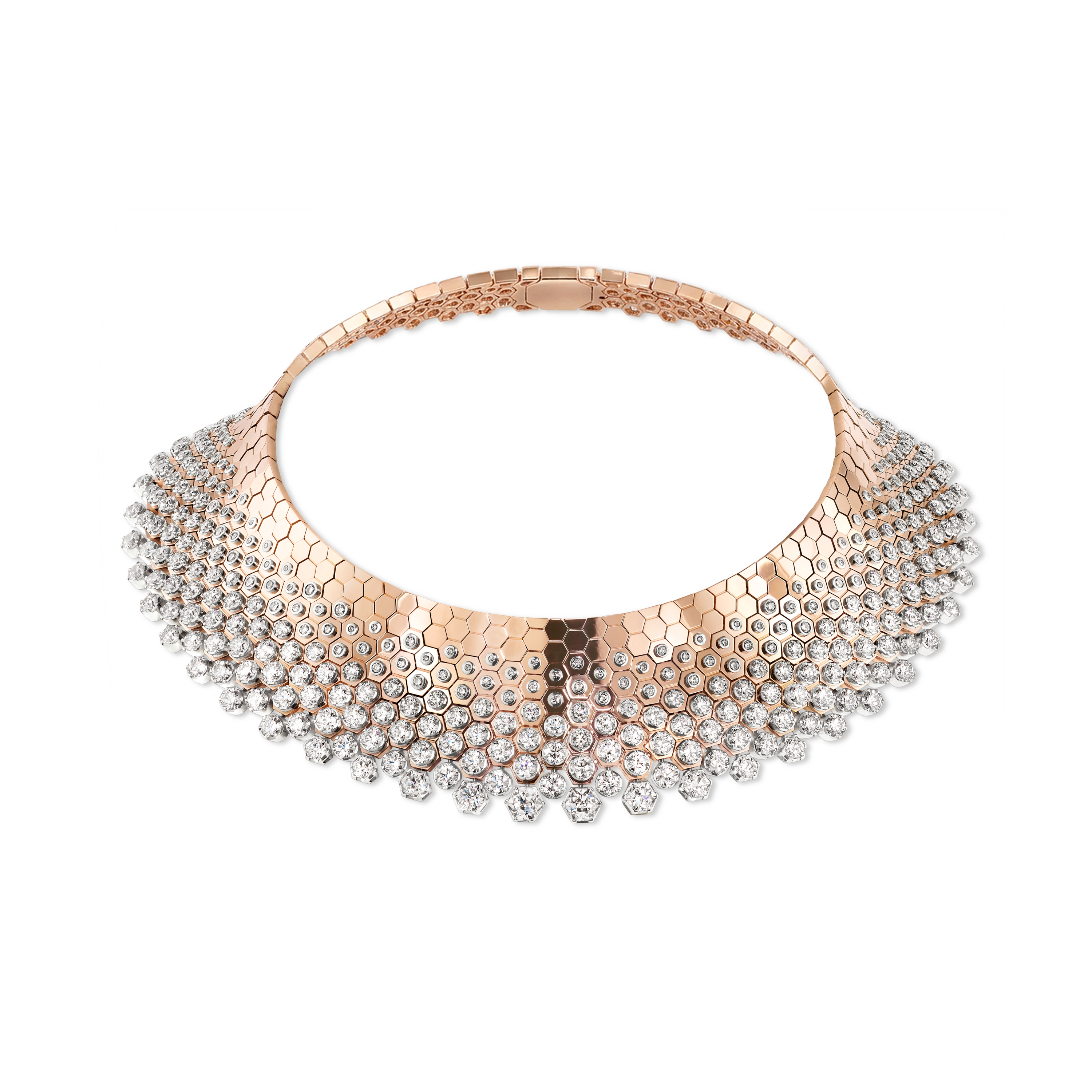 Collier Plastron en or rose et blanc, diamants BEE DE CHAUMET Or rose  Diamant - 085518 | Chaumet FR
