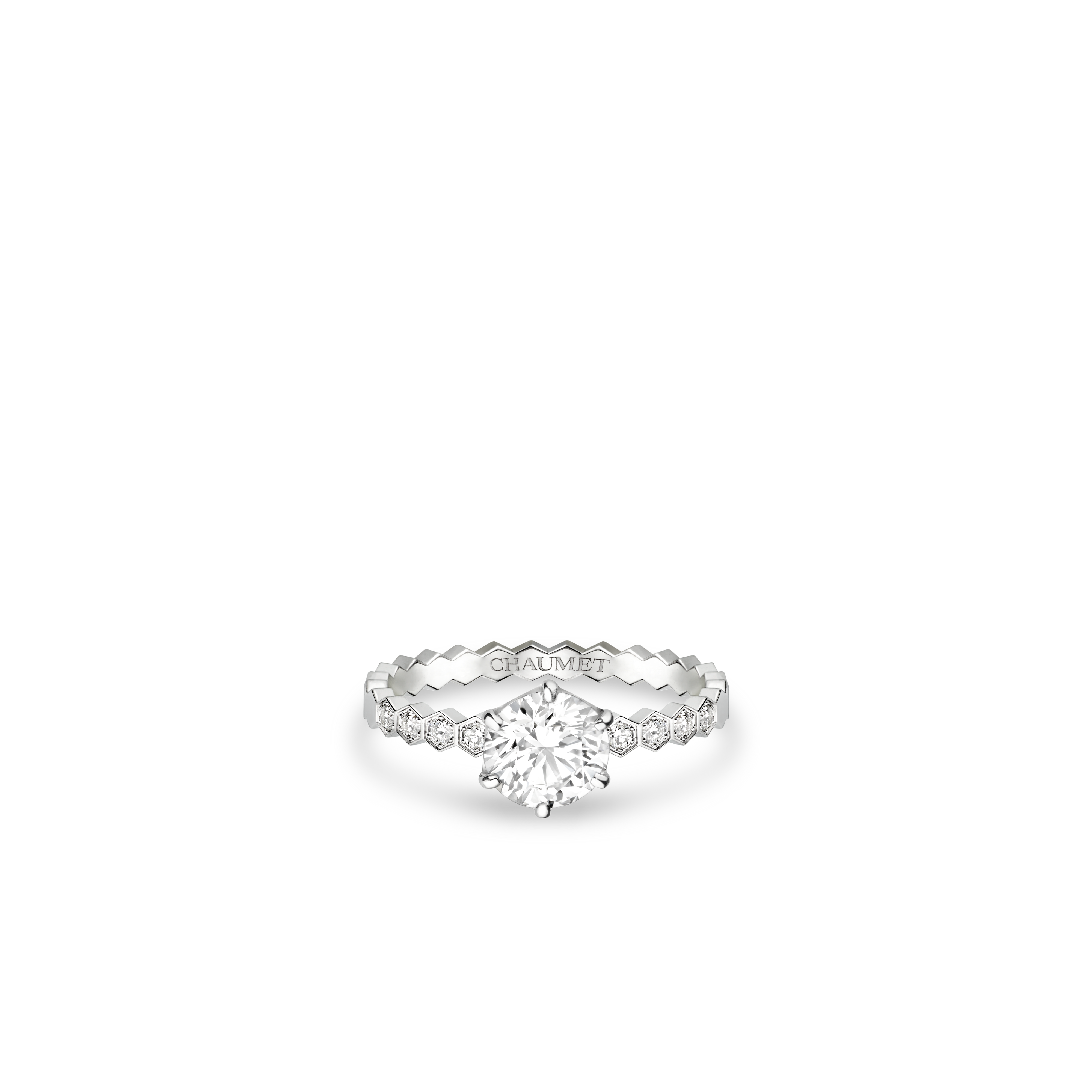 ソリテールリング、ホワイトゴールド、ダイヤモンド（1ct