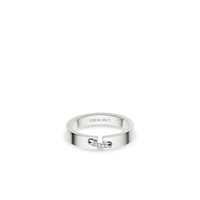 White gold ring 4mm, diamonds