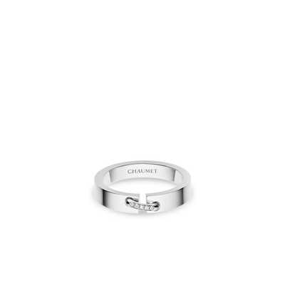 CHAUMET - LIENS - RING - White gold ring 4mm, diamonds - 080315