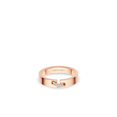 CHAUMET - Liens - 戒指 - 4毫米18K玫瑰金戒指，鑽石 - 080542