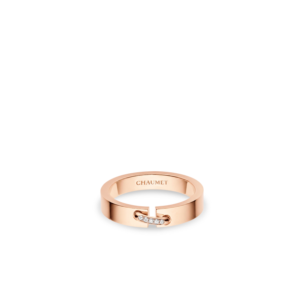 CHAUMET - LIENS - RING - Rose gold ring 4mm, diamonds