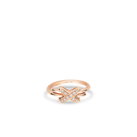 Bague en or rose 2mm, diamants