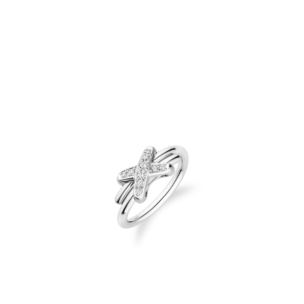 CHAUMET - LIENS - RING - White gold ring 2mm, diamonds - 081240