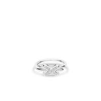 Bague en or blanc 2mm, diamants