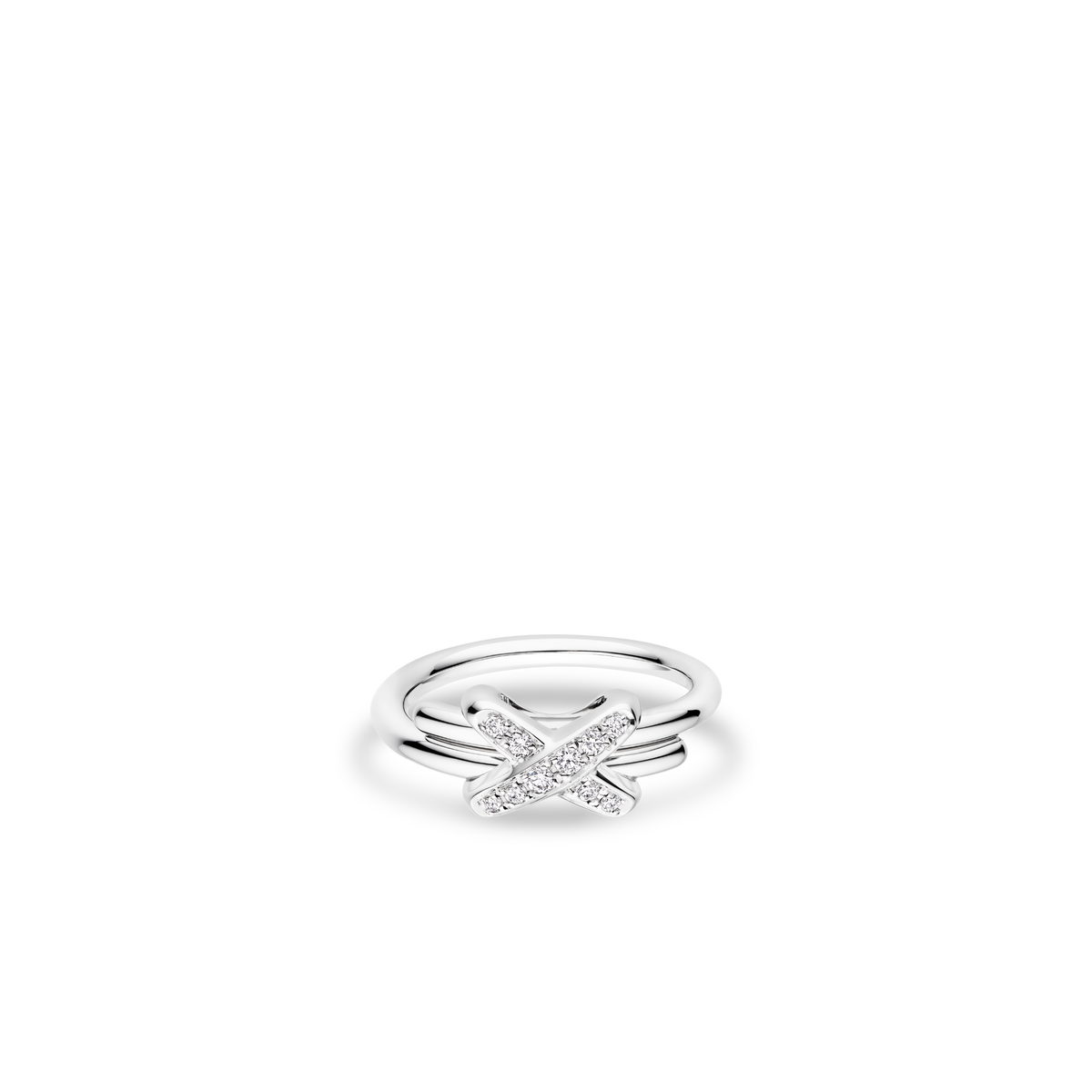 CHAUMET - LIENS - RING - White gold ring 2mm, diamonds - 081240