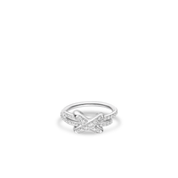 White gold ring 2mm, diamonds