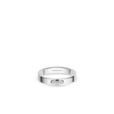 CHAUMET - LIENS - RING - Platinum ring 3mm, diamonds - 081685