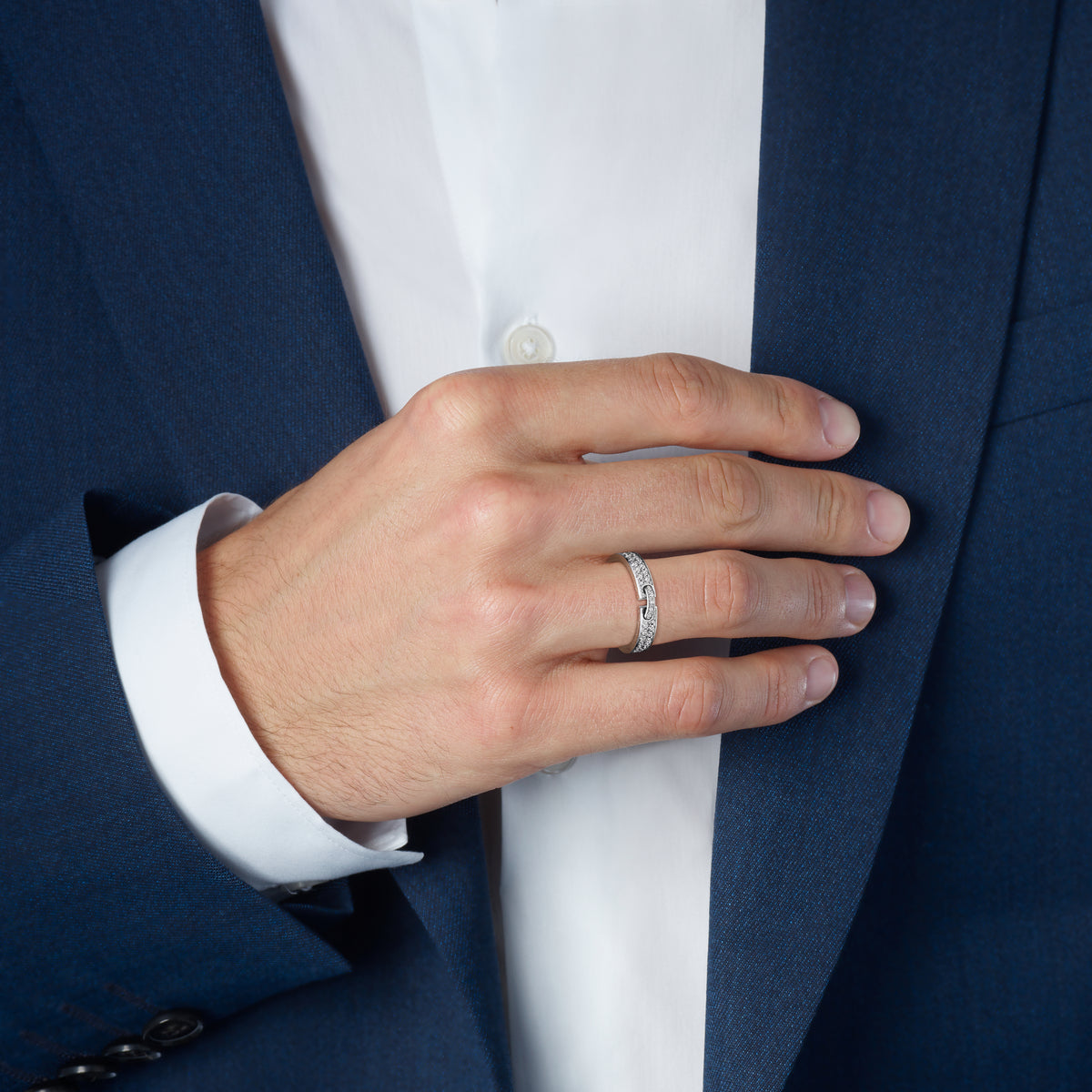 CHAUMET - ليان - خاتم - خاتم من الذهب الأبيض 4 مم، ألماس - 081760