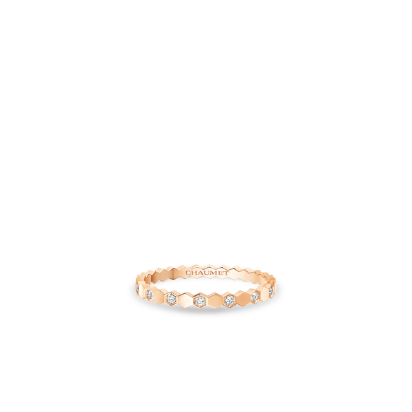 CHAUMET - BEE DE CHAUMET - RING - Rose gold ring, 2.5 mm, diamonds