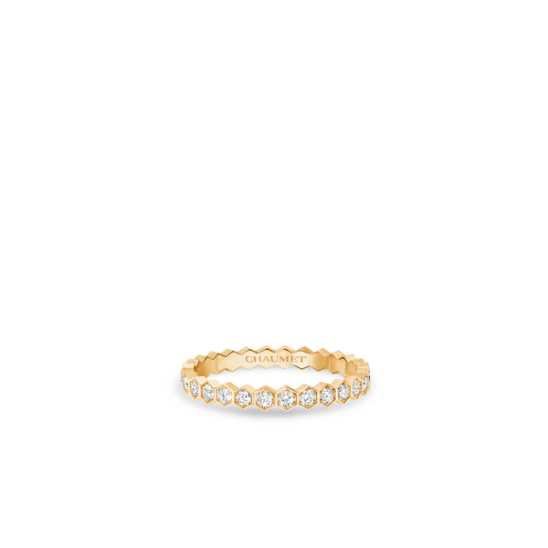 CHAUMET - BEE DE CHAUMET - BAGUE - Bague en or jaune 2.5mm, diamants