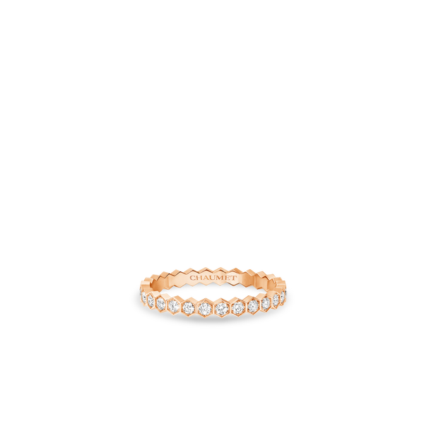 CHAUMET - BEE DE CHAUMET - RING - Rose gold ring 2.5mm, diamonds