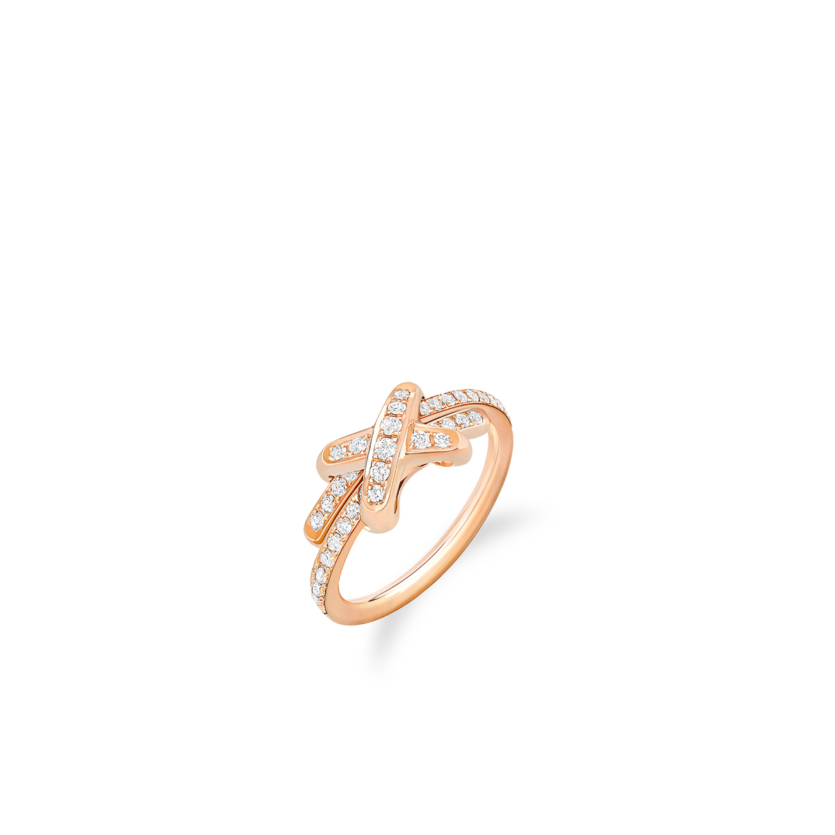 CHAUMET - LIENS - RING - Rose gold ring 2mm, diamonds - 082179