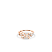 Rose gold ring 2mm, diamonds