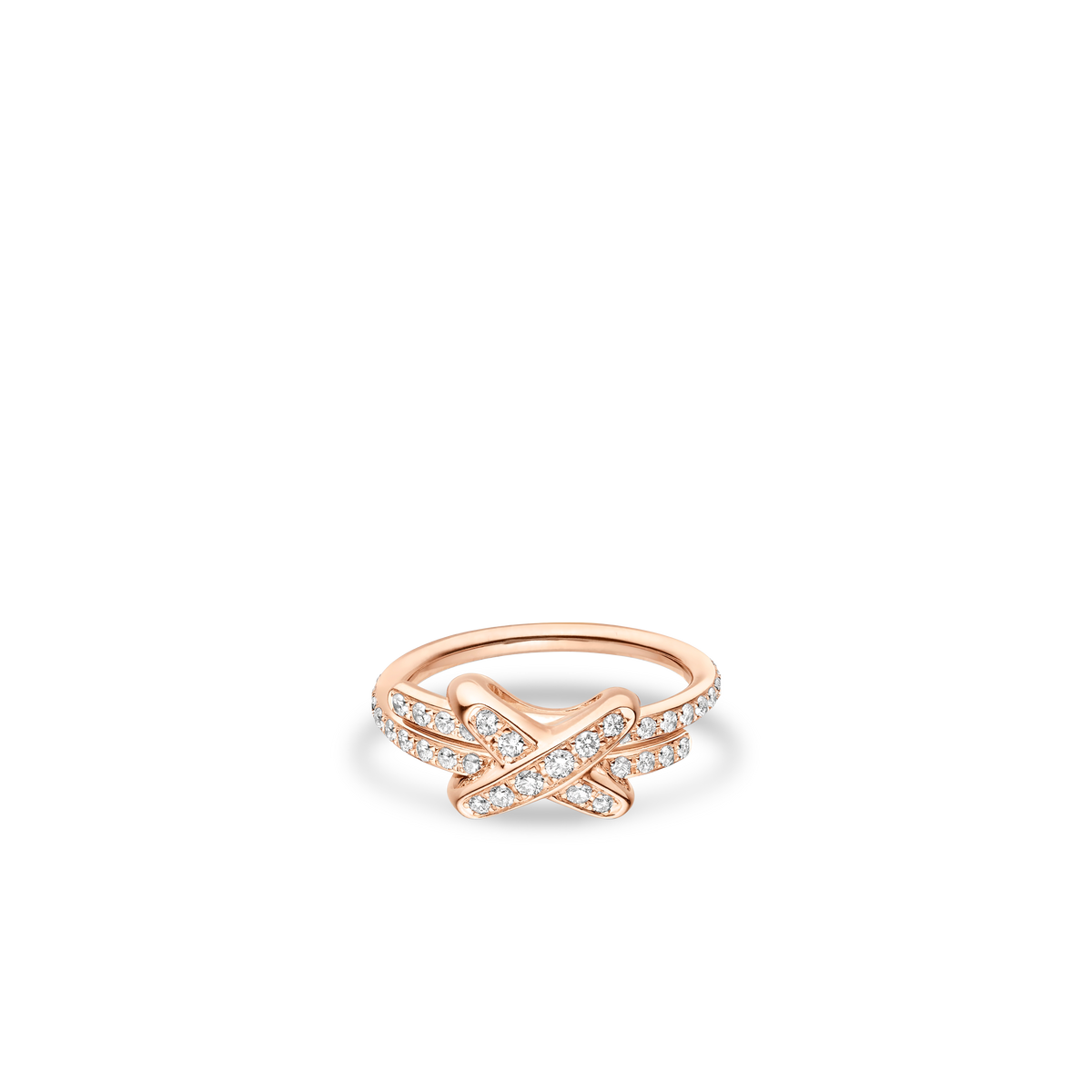 CHAUMET - LIENS - RING - Rose gold ring 2mm, diamonds - 082179