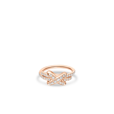 CHAUMET - LIENS - RING - Rose gold ring 2mm, diamonds - 082179
