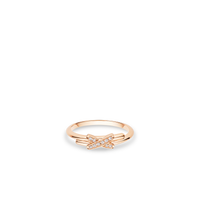 Rose gold ring 1.5mm, diamonds