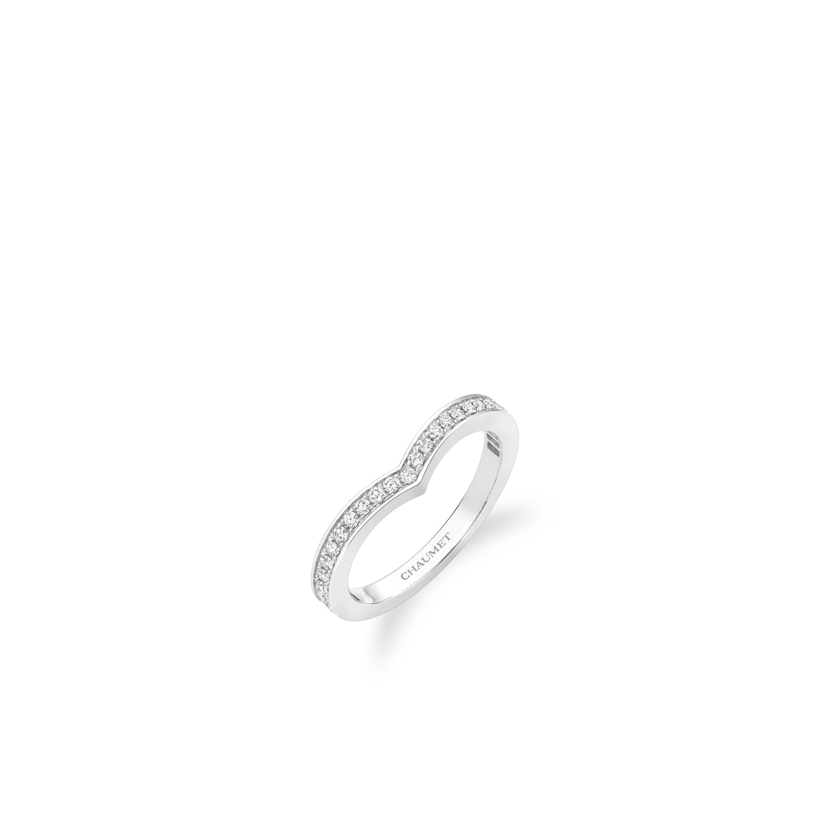 CHAUMET - JOSÉPHINE - RING - Platinum wedding band 2.3mm, diamonds - 082554