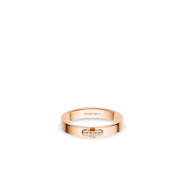 CHAUMET - LIENS - RING - Rose gold ring, 3 mm, diamonds
