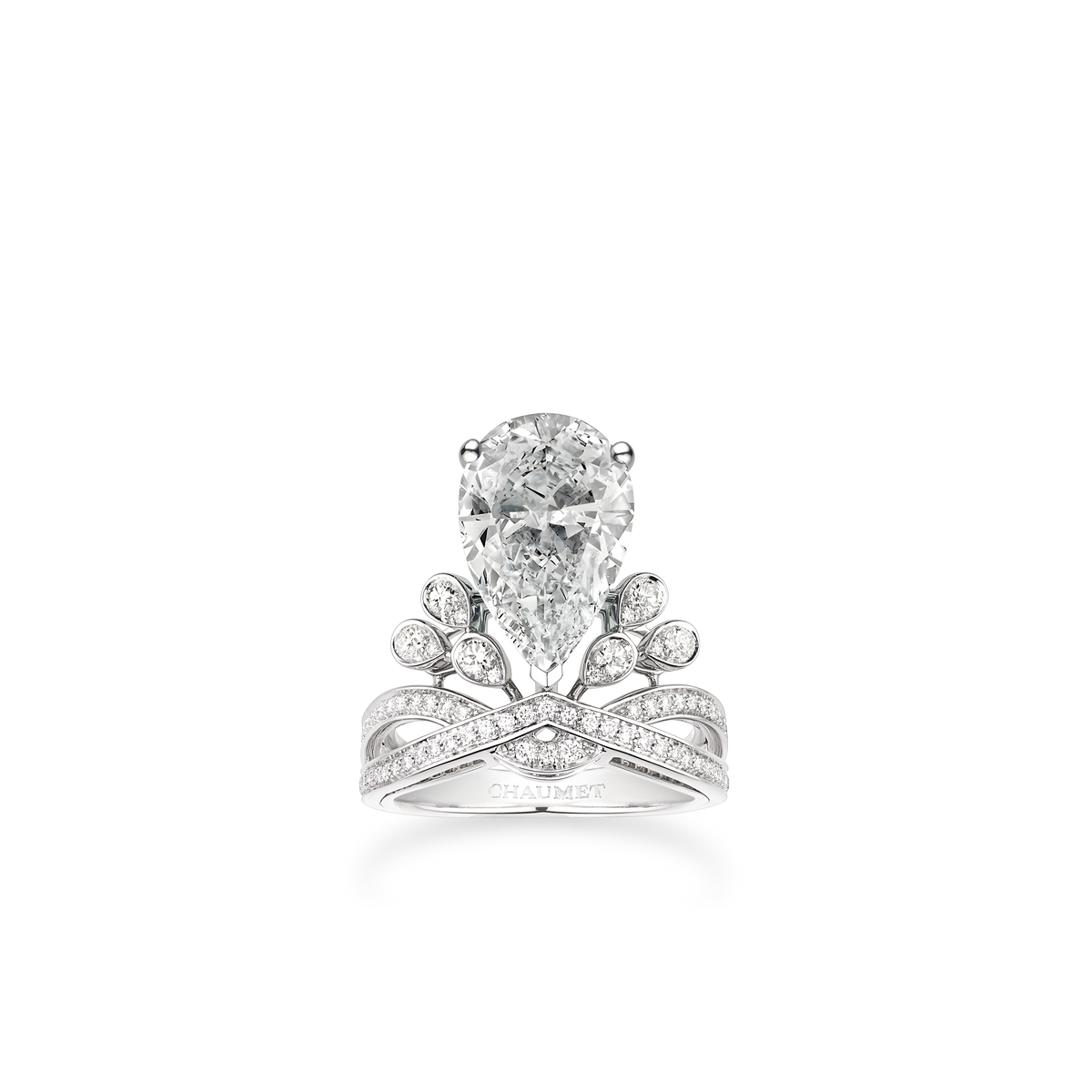 CHAUMET - JOSEPHINE - RING - Platinum solitaire ring, 5-carat diamond, diamonds - 082611