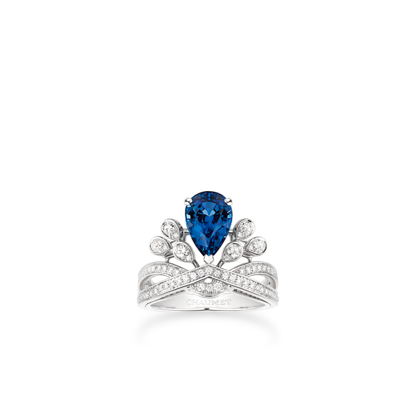 CHAUMET - جوزفين - زينة - تاج من الذهب الأبيض، حجر ياقوت أزرق وألماس - 083571