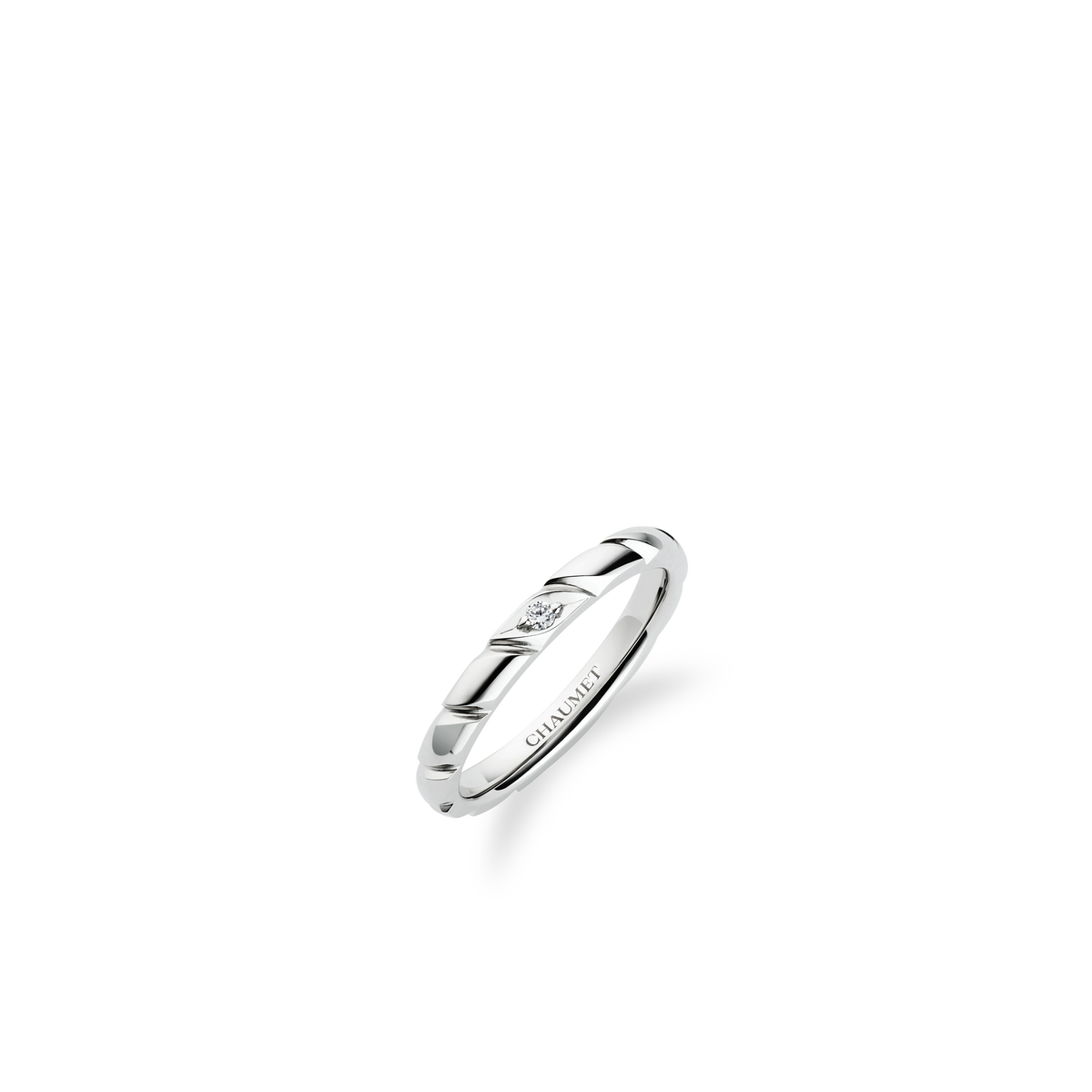 CHAUMET - TORSADE DE CHAUMET - RING - Platinum ring 2.5mm, diamond - 082721