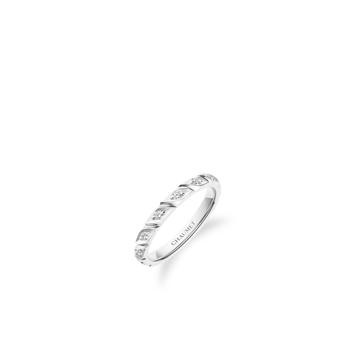 CHAUMET - TORSADE DE CHAUMET - RING - Platinum ring, 2.5 mm, diamonds - 082724