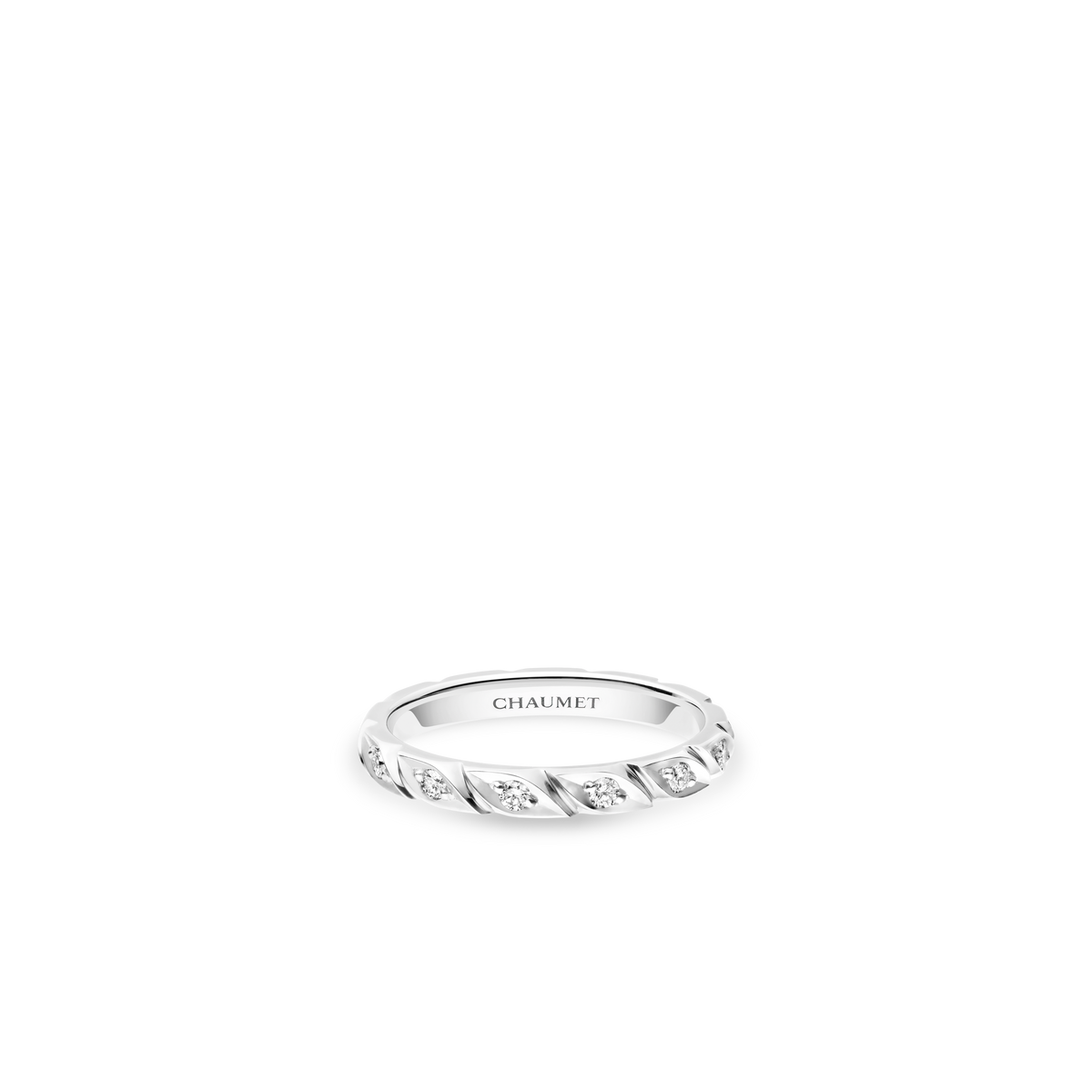 CHAUMET - Torsade de Chaumet旋爱 - 戒指 - 铂金戒指2.5毫米，钻石 - 082724