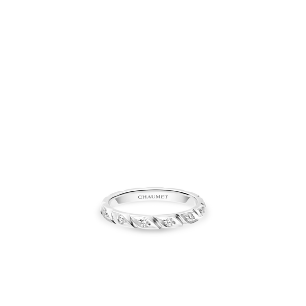 CHAUMET - Torsade de Chaumet旋爱 - 戒指 - 铂金戒指2.5毫米，钻石