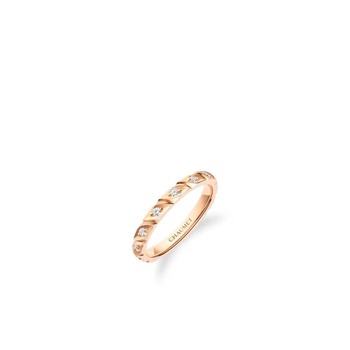 CHAUMET - TORSADE DE CHAUMET - BAGUE - Bague en or rose 2.5mm, diamants - 082726