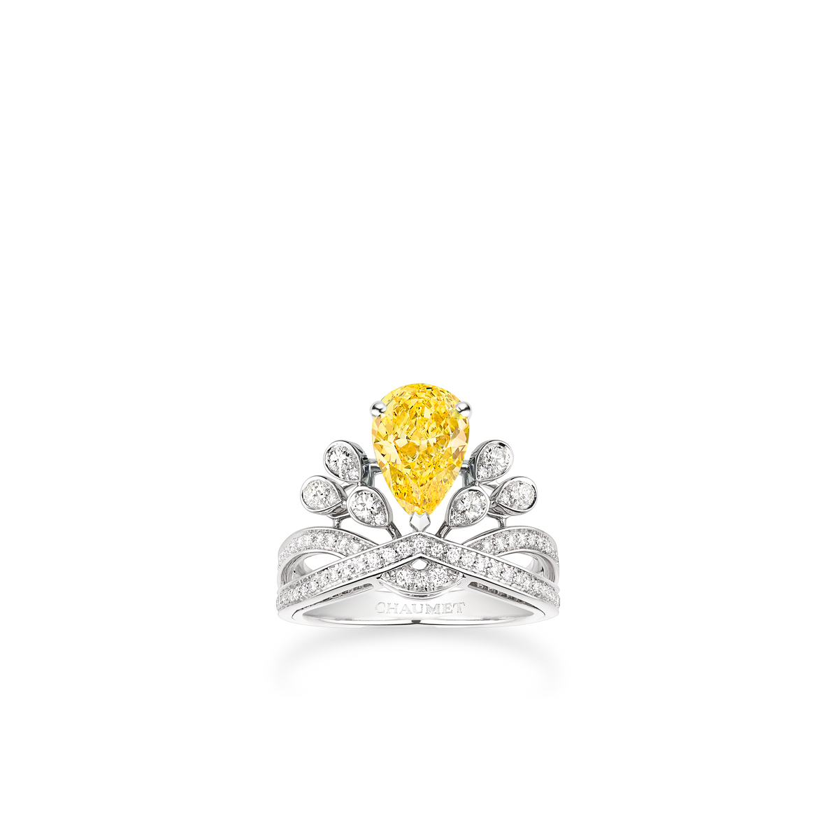 CHAUMET - Joséphine约瑟芬 - 戒指 - 铂金钻戒，2克拉黄钻，钻石 - 082745