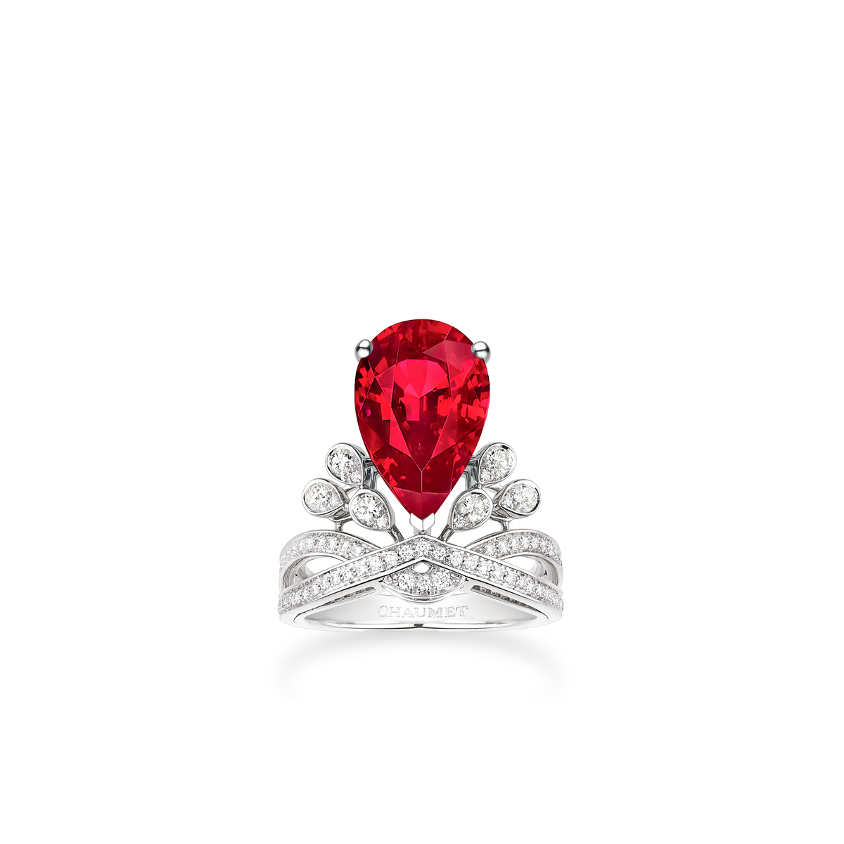 CHAUMET - جوزفين - خاتم - خاتم سوليتير بلاتينيوم، حجر ياقوت أحمر 5 قيراط، ألماس - 082920