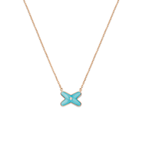 Pendentif en or rose, turquoise et diamant