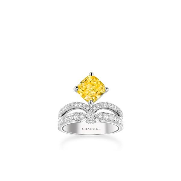 CHAUMET - جوزفين - عقد - عقد من الذهب الأبيض، حجر ألماس أصفر وألماس - 085370