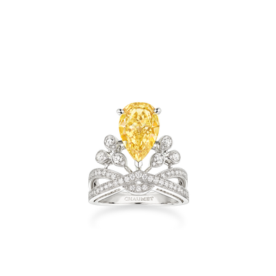 CHAUMET - جوزفين - خاتم - خاتم سوليتير بلاتينيوم، حجر ألماس أصفر 5 قيراط، ألماس - 083132