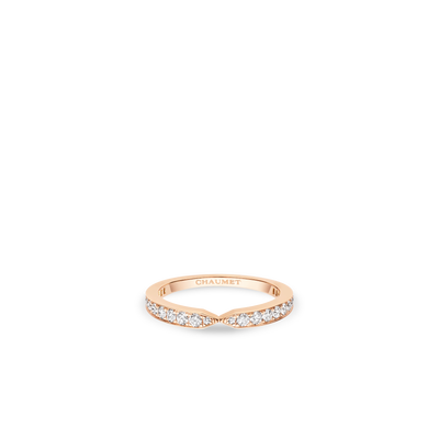 CHAUMET - JOSÉPHINE - RING - Rose gold ring 2.5mm, diamonds - 083145