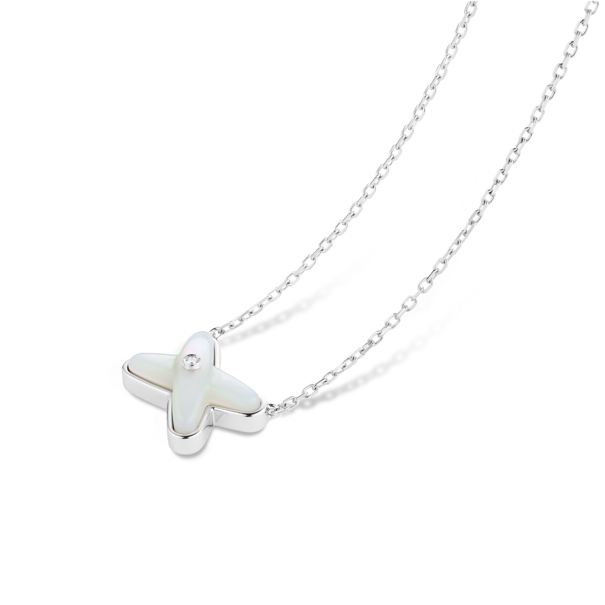 CHAUMET - Liens - 吊墜 - 18K白金項鏈，珍珠母貝，鑽石 - 083161