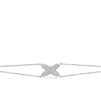 Bracelet en or blanc, diamants