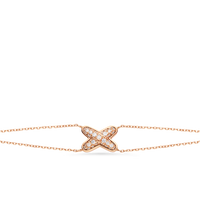 Bracelet en or rose, diamants