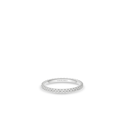 CHAUMET - LES ÉTERNELLES DE CHAUMET - BAGUE - Alliance en platine 1.7mm, diamants - 083278