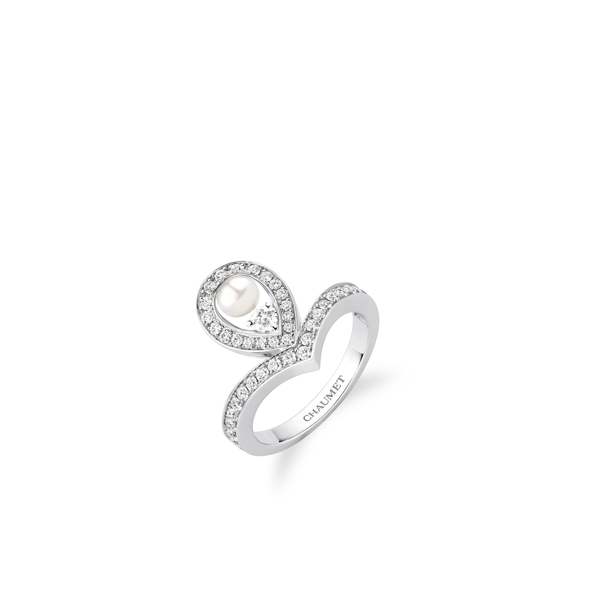 CHAUMET - JOSÉPHINE - RING - White gold ring, pearl and diamonds - 083289