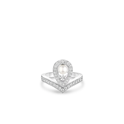 CHAUMET - JOSÉPHINE - RING - White gold ring, pearl and diamonds - 083289