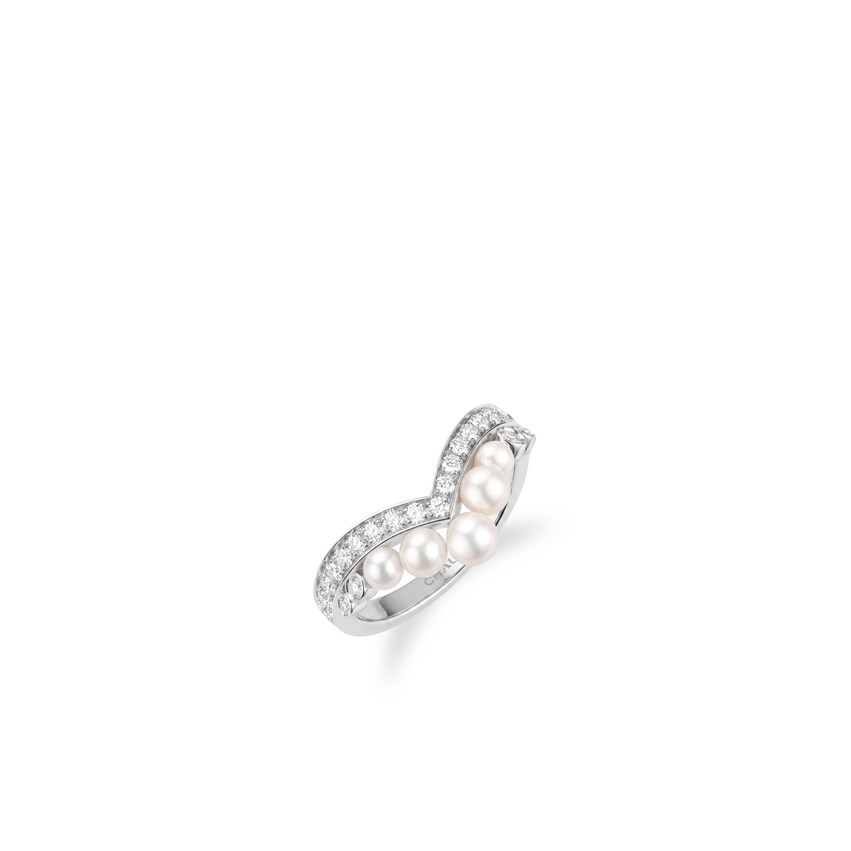CHAUMET - Joséphine - 戒指 - 2.5毫米18K白金戒指，珍珠和鑽石 - 083292