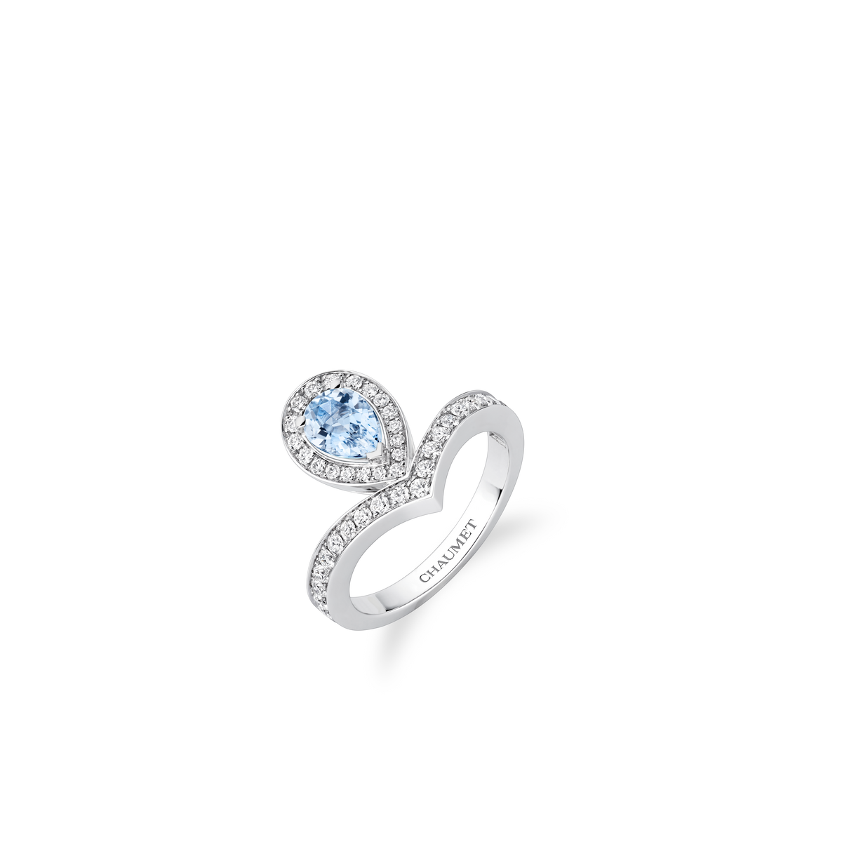 CHAUMET - JOSÉPHINE - RING - White gold ring, aquamarine and diamonds - 083297