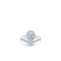 White gold ring, aquamarine and diamonds