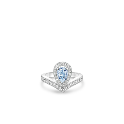 CHAUMET - JOSÉPHINE - RING - White gold ring, aquamarine and diamonds - 083297