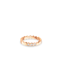 Rose gold ring, 3.5 mm, diamonds